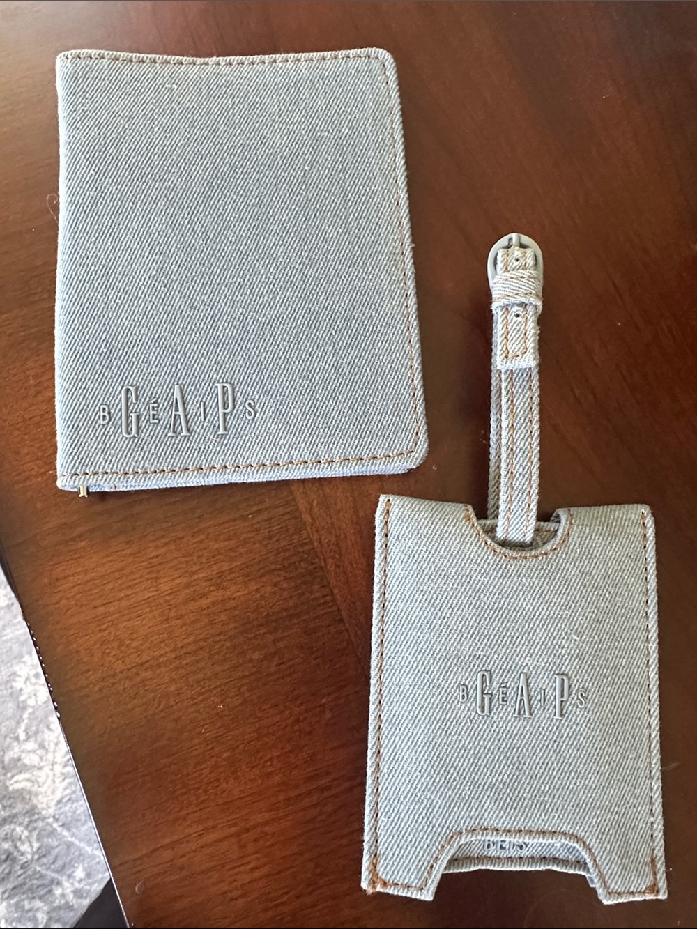 Beis x Gap Denim Passport Holder & Luggage Tag Set